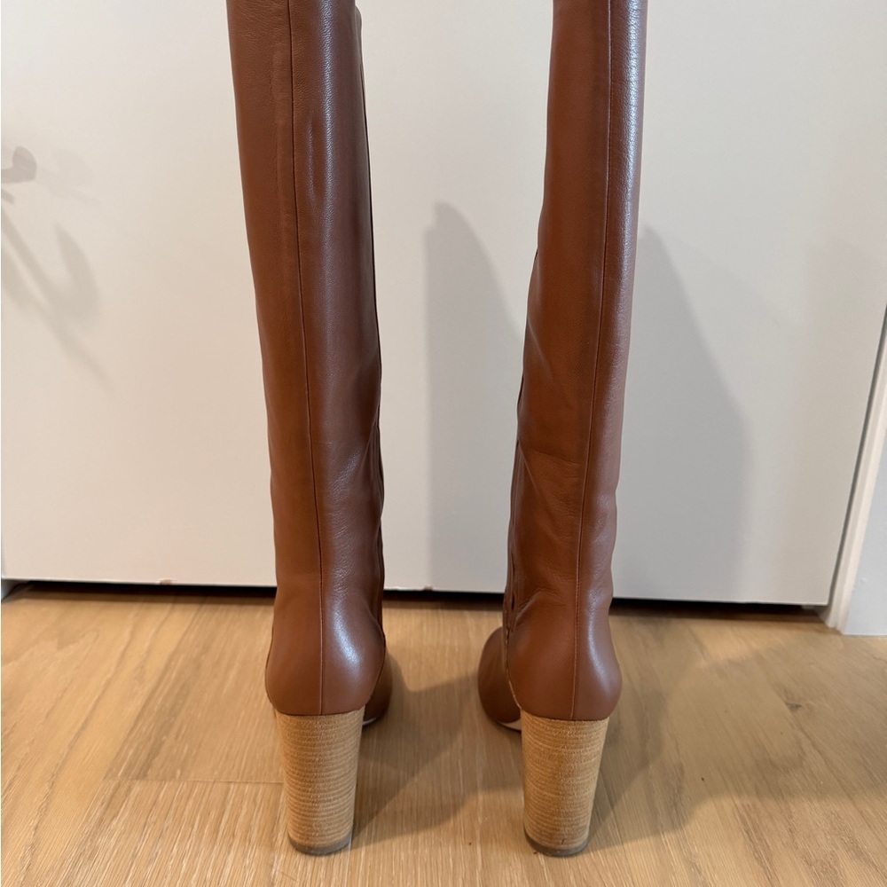Cole Haan Glenda Brown Leather Knee-High Boots - Picture 4 of 7